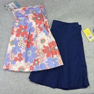 2-Cabana Crown & Ivy Skirt Women Size 14 Navy and Floral Casual Beach